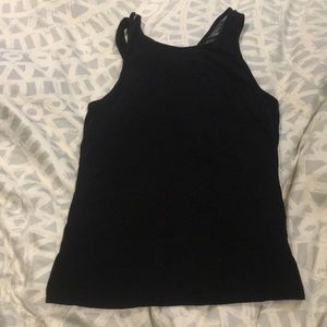 Black open back athletic tank